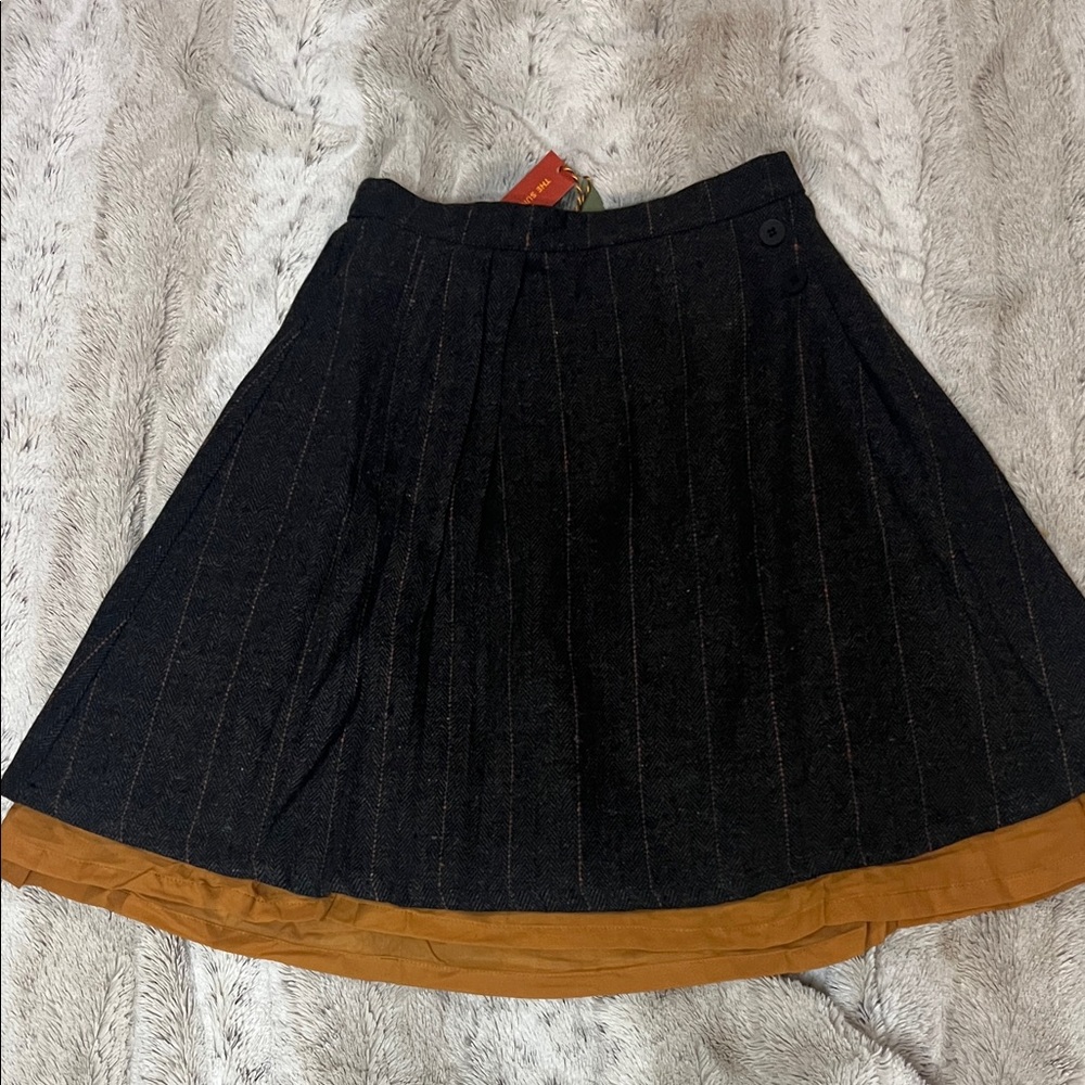 Chic Black and Tan Kids A-Line Skirt